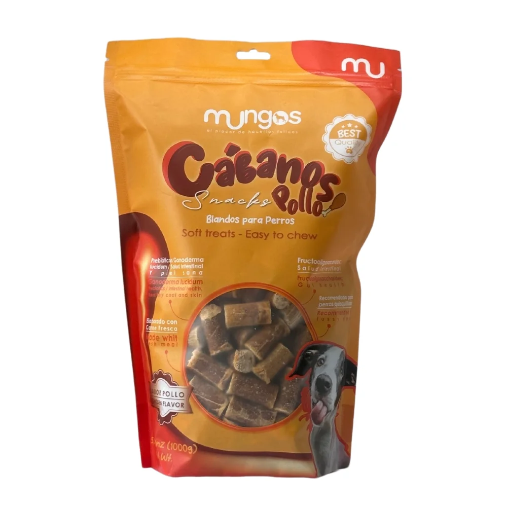 Suplementos, vitaminas, Galletas y Snacks saludables para perros y gatos - Productos funcionales y saludables - mungos.co Mungos-cabano-pollo-snacks-carnicos-para-perro