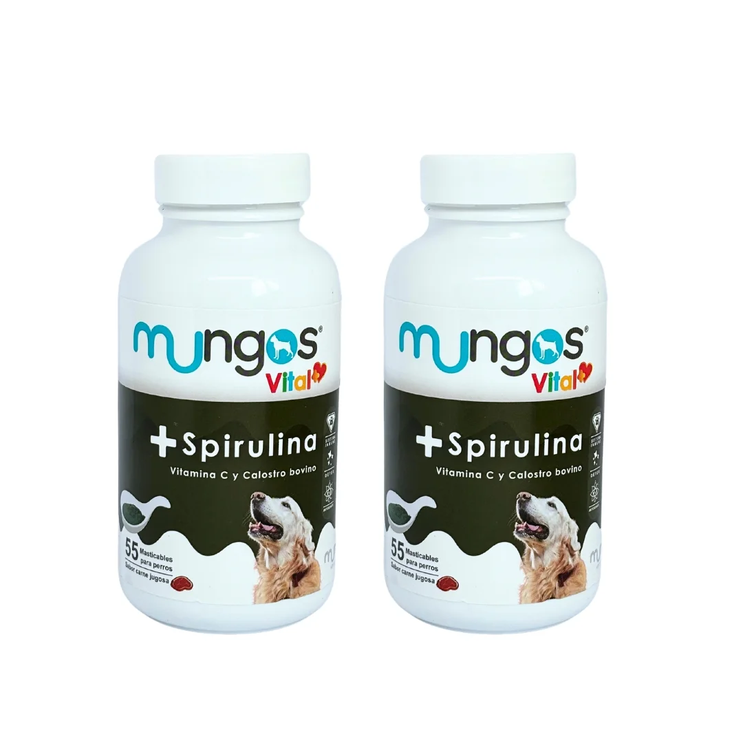 Suplementos, vitaminas, Galletas y Snacks saludables para perros y gatos - Productos funcionales y saludables - mungos.co Mungos Spirulina combo x 110 unidades. Protección Celular y antienvejecimiento