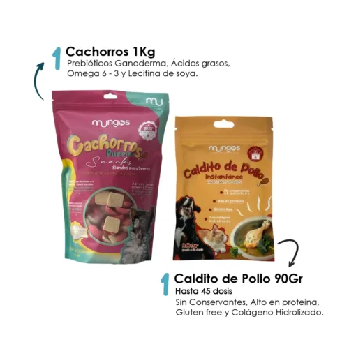 Combo Cachorros 1kg + Caldito de Pollo