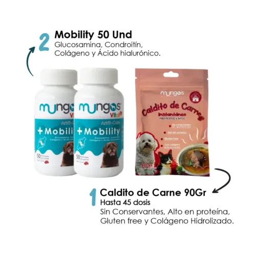 Combo Mobility x 100 + mungos Caldito de carne