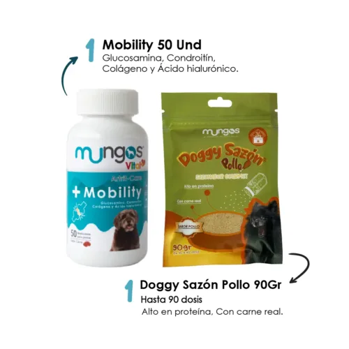 Combo Mobility x 50 Und + Mungos DoggySazón Carne
