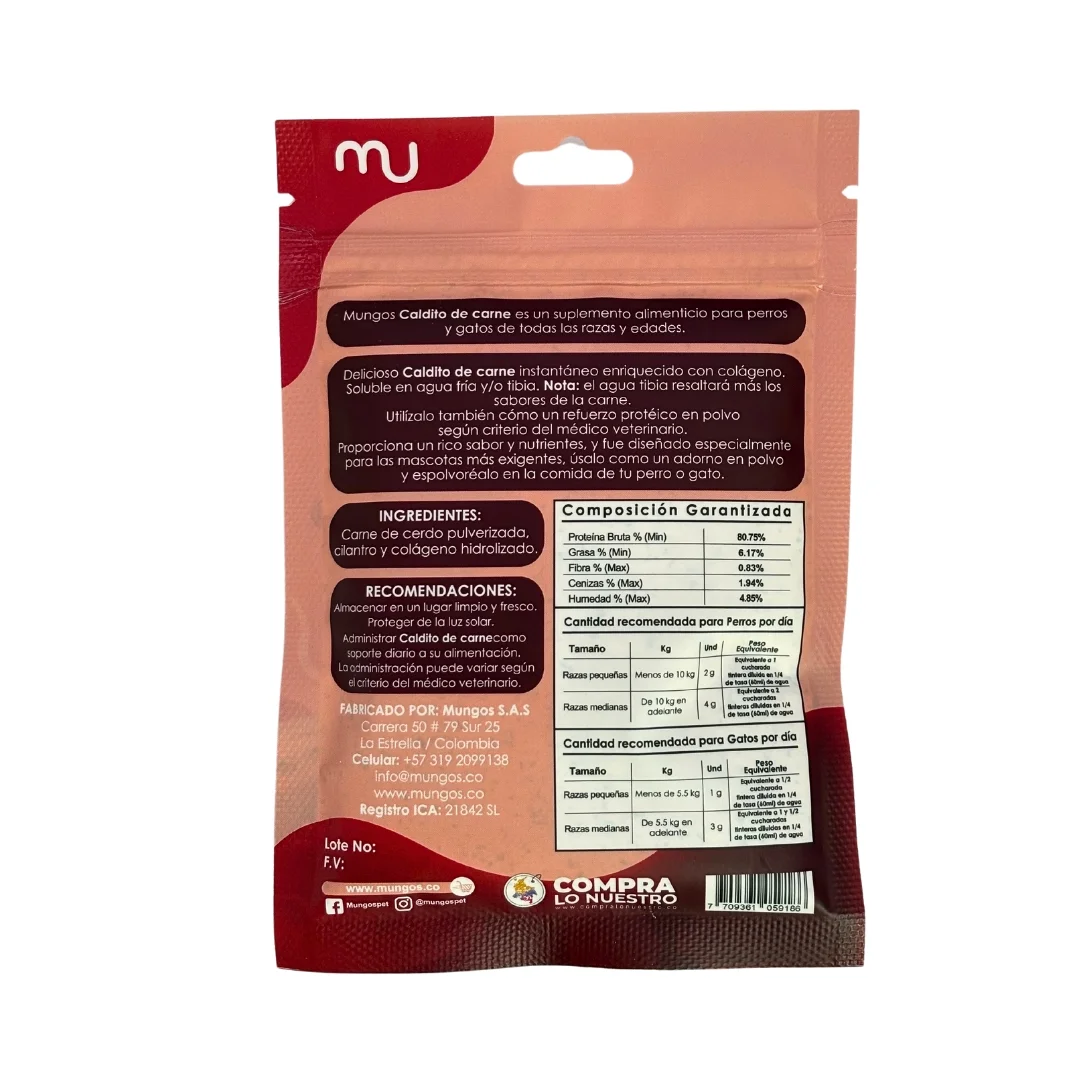 Suplementos, vitaminas, Galletas y Snacks saludables para perros y gatos - Productos funcionales y saludables - mungos.co Delicioso caldito de pollo para consentir a tus mascotas