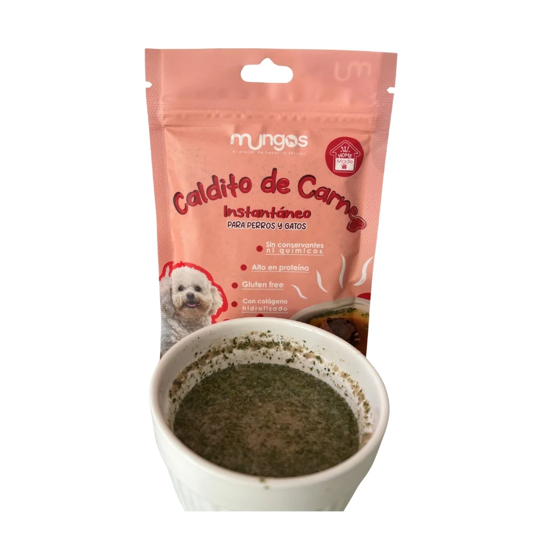 Suplementos, vitaminas, Galletas y Snacks saludables para perros y gatos - Productos funcionales y saludables - mungos.co Haz feliz a tu mascota con nuestro caldito de pollo nutritivo